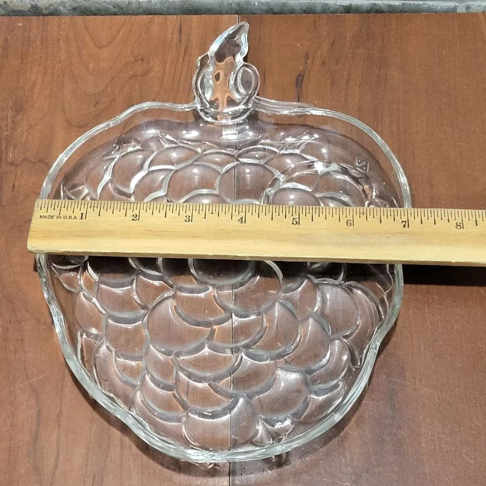 VTG Clear Glassware Snack Set 4 Four Plates Cups